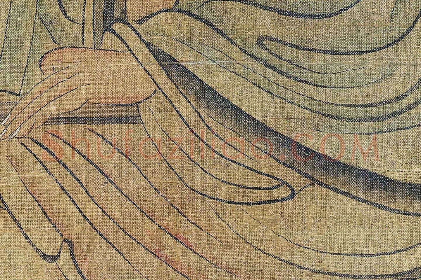 陈洪绶人物画《老迟像》高清大图局部 (2)