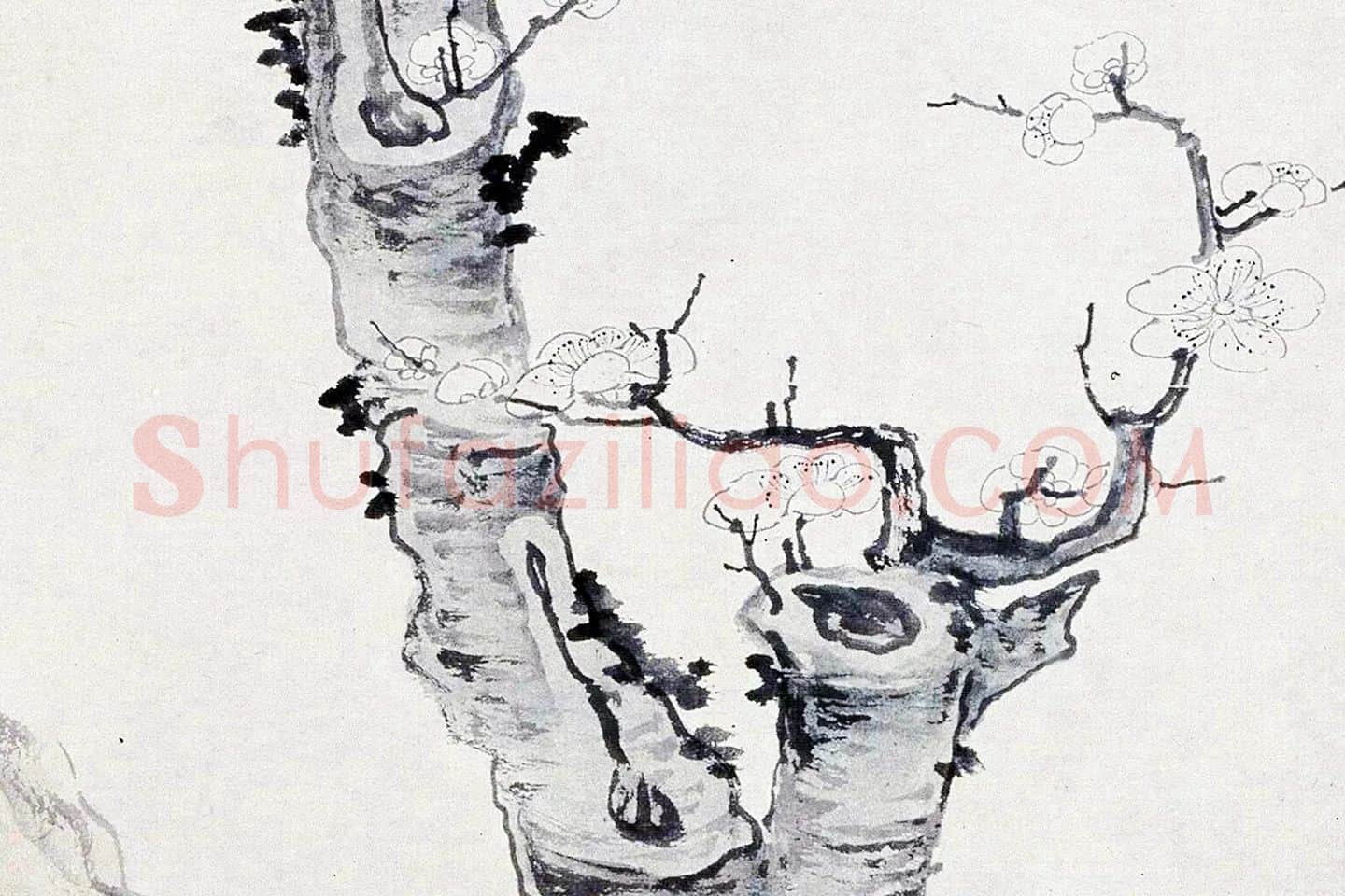 陈洪绶《梅石图》局部 (4)