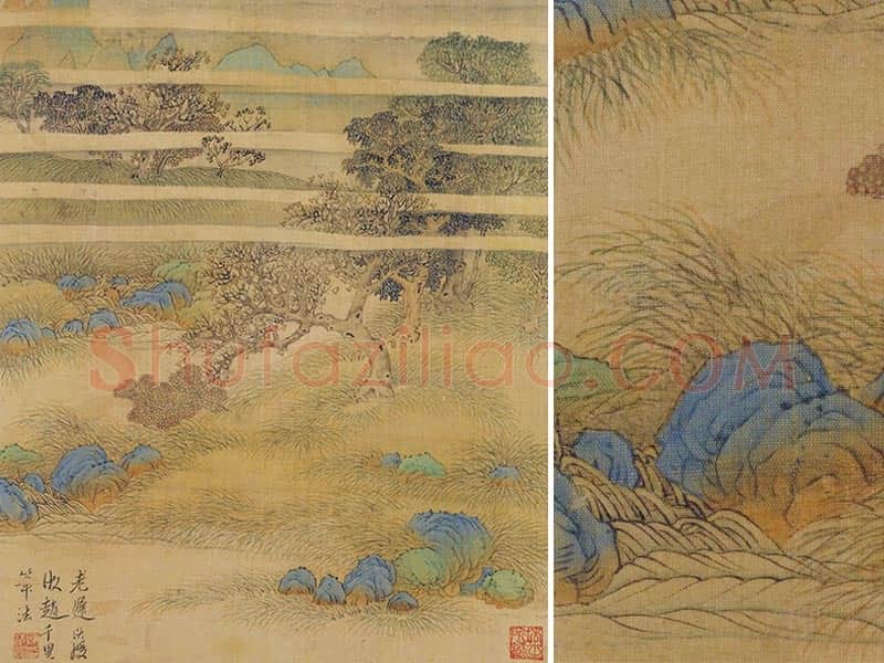 陈洪绶山水《仿赵千里笔法》页