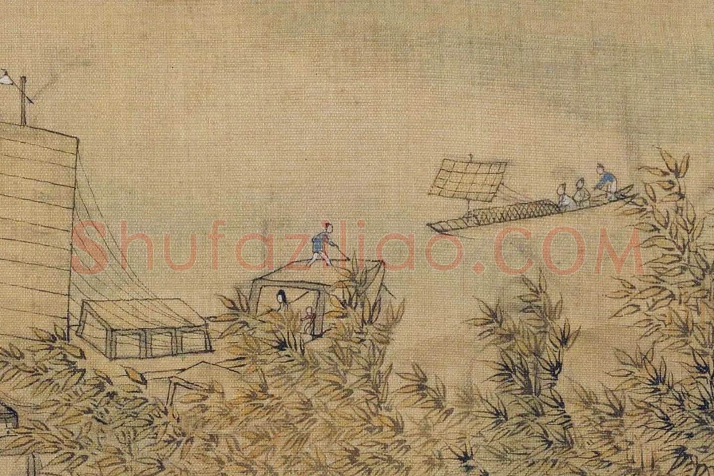 陈洪绶山水《远浦归帆图》局部 (2)
