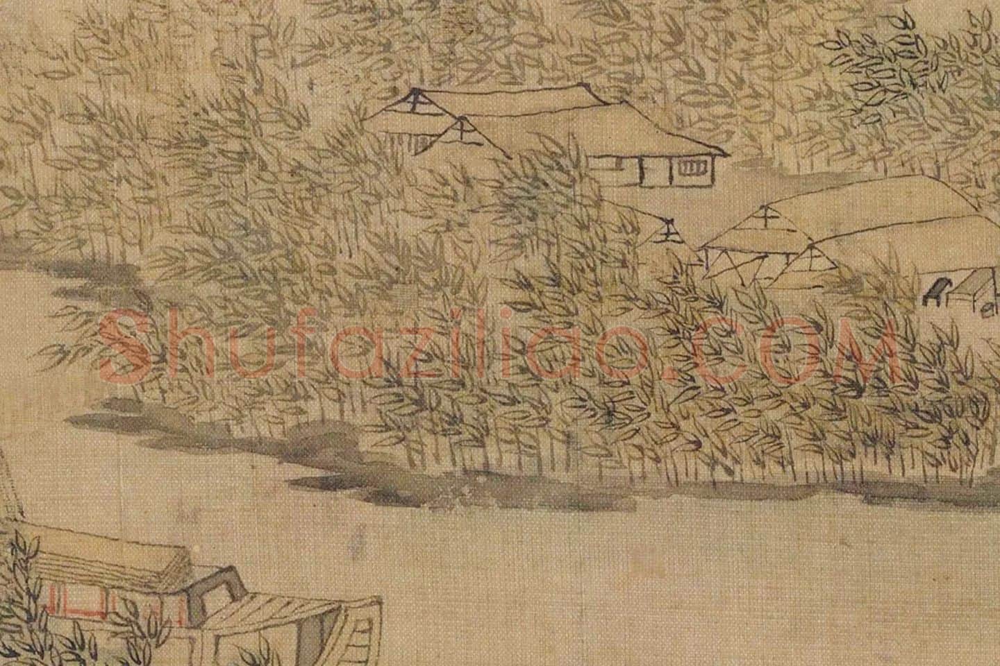 陈洪绶山水《远浦归帆图》局部 (4)