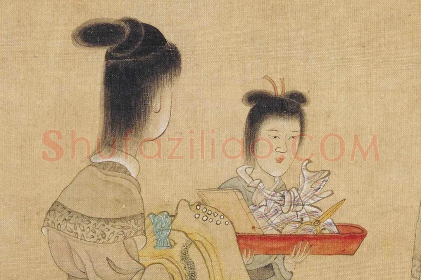 陈洪绶人物画《夔龙补衮图》局部 (2)