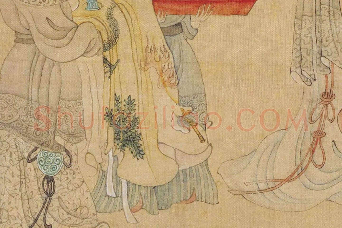 陈洪绶人物画《夔龙补衮图》局部 (3)