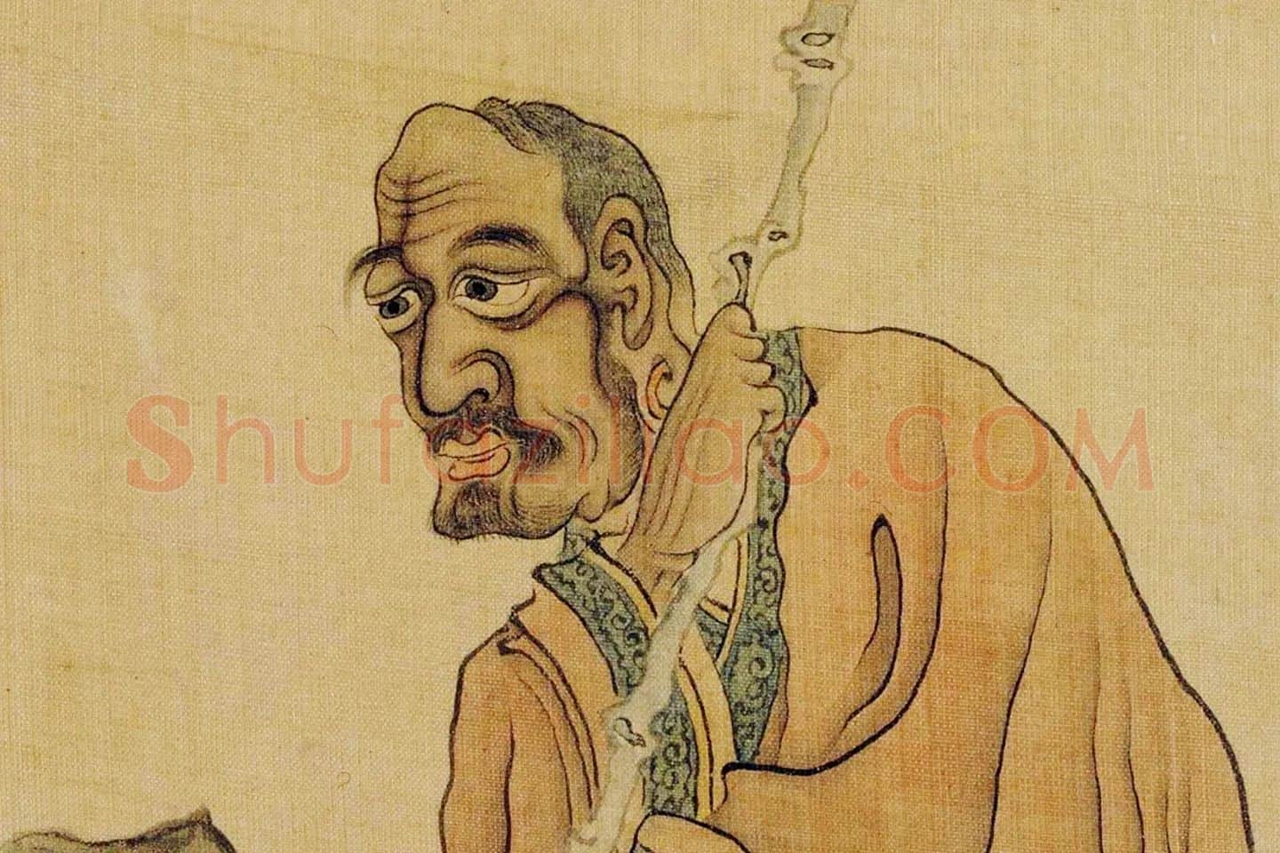 陈洪绶僧侣人物画《无法可说图》局部 (1)