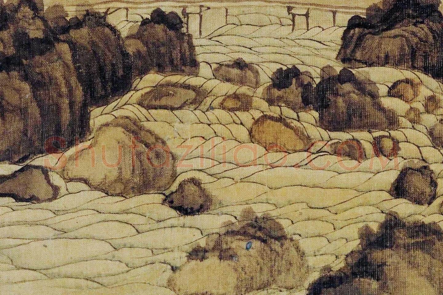 陈洪绶山水画《溪石图》局部 (2)