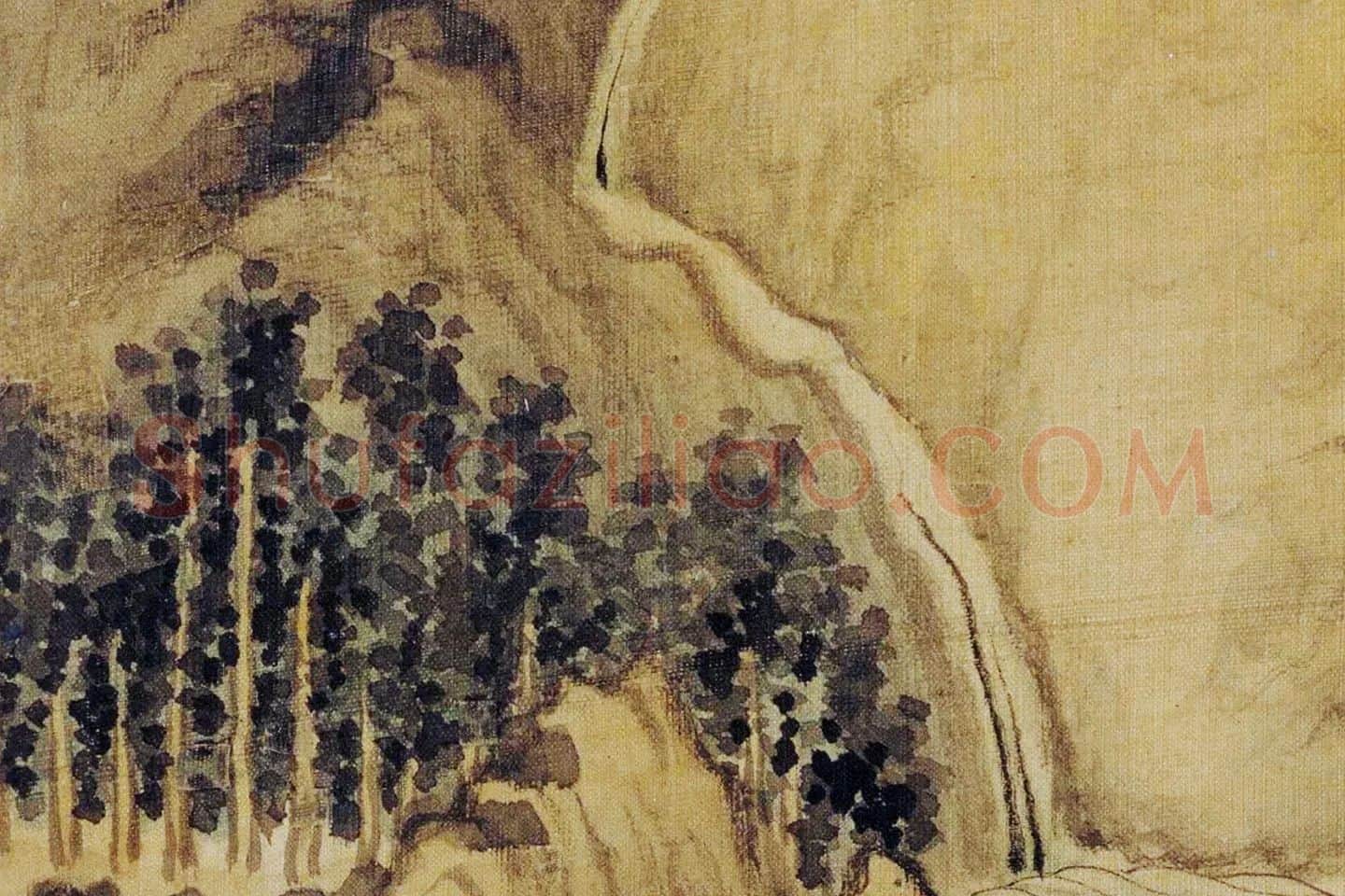 陈洪绶山水画《溪石图》局部 (3)