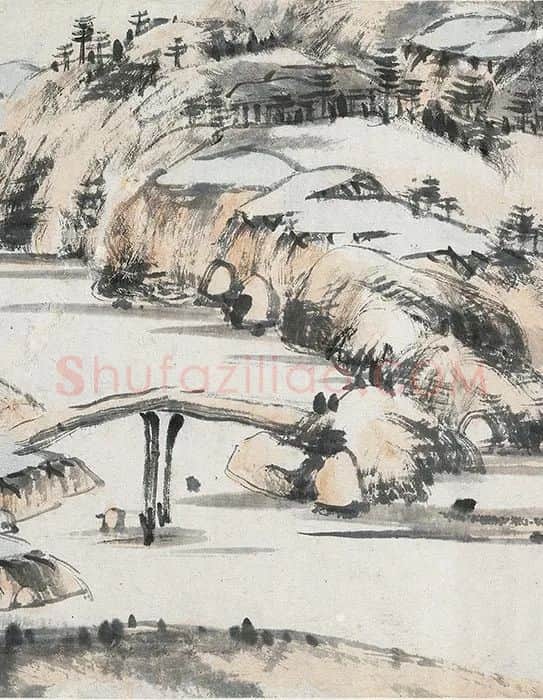 朱耷山水画《长江万里图》卷_08