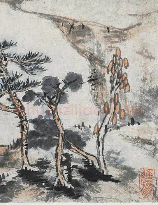朱耷山水画《长江万里图》卷_13