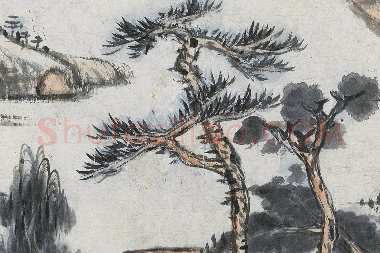 朱耷山水画《长江万里图》局部 (1)