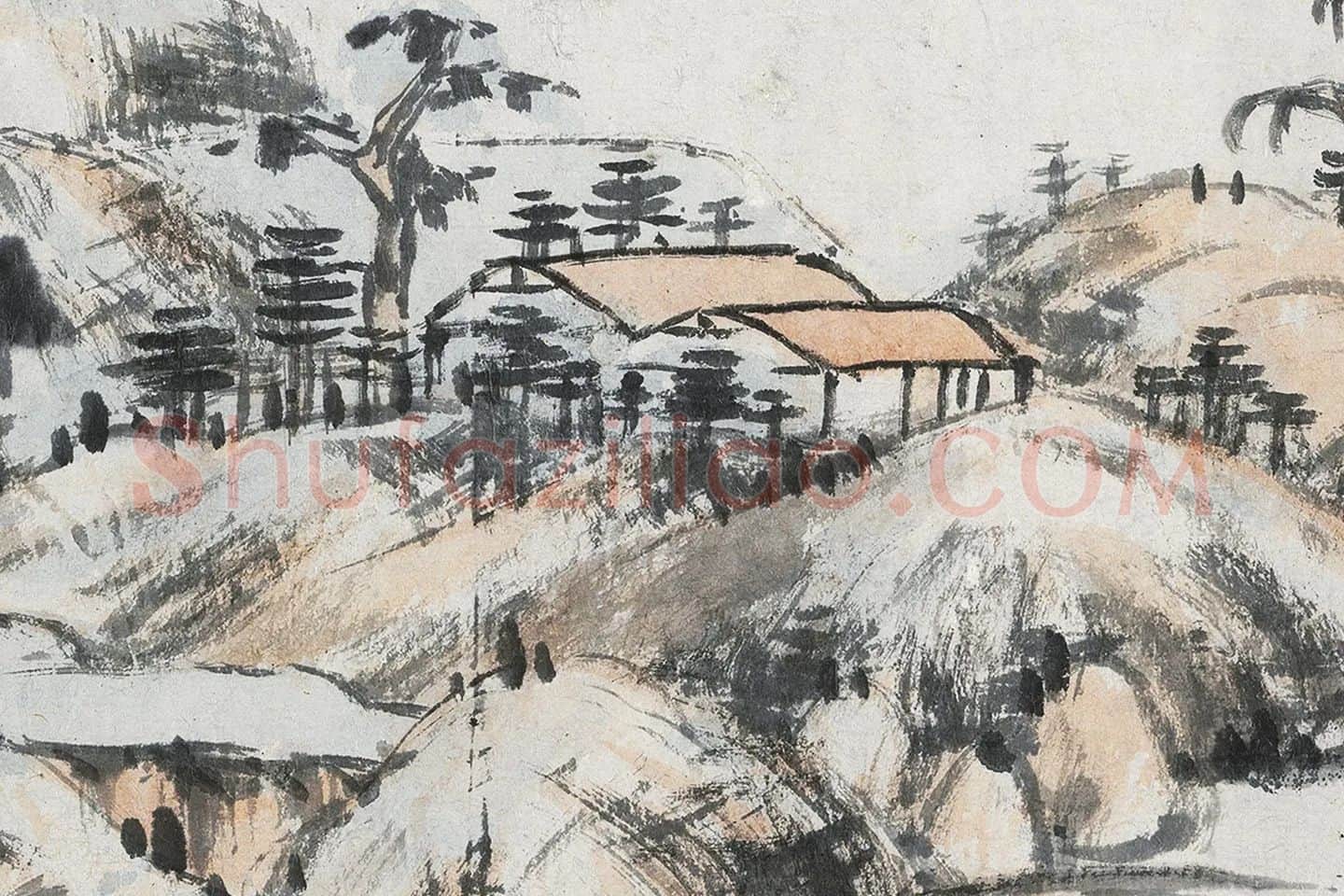 朱耷山水画《长江万里图》局部 (2)