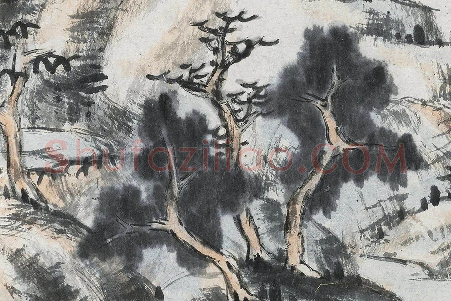 朱耷山水画《长江万里图》局部 (3)