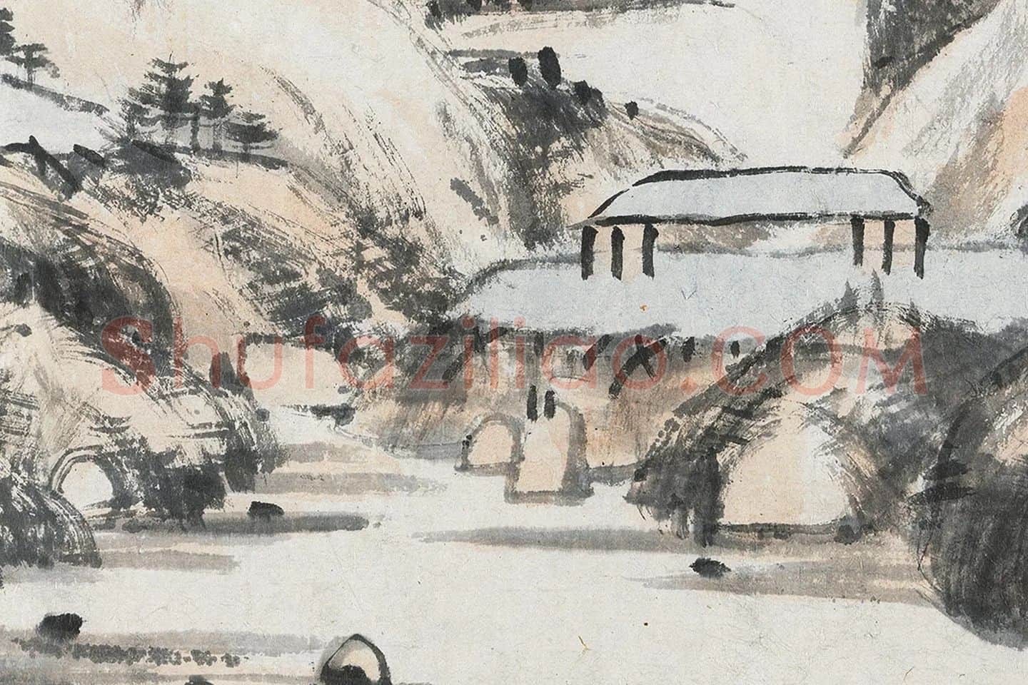 朱耷山水画《长江万里图》局部 (4)