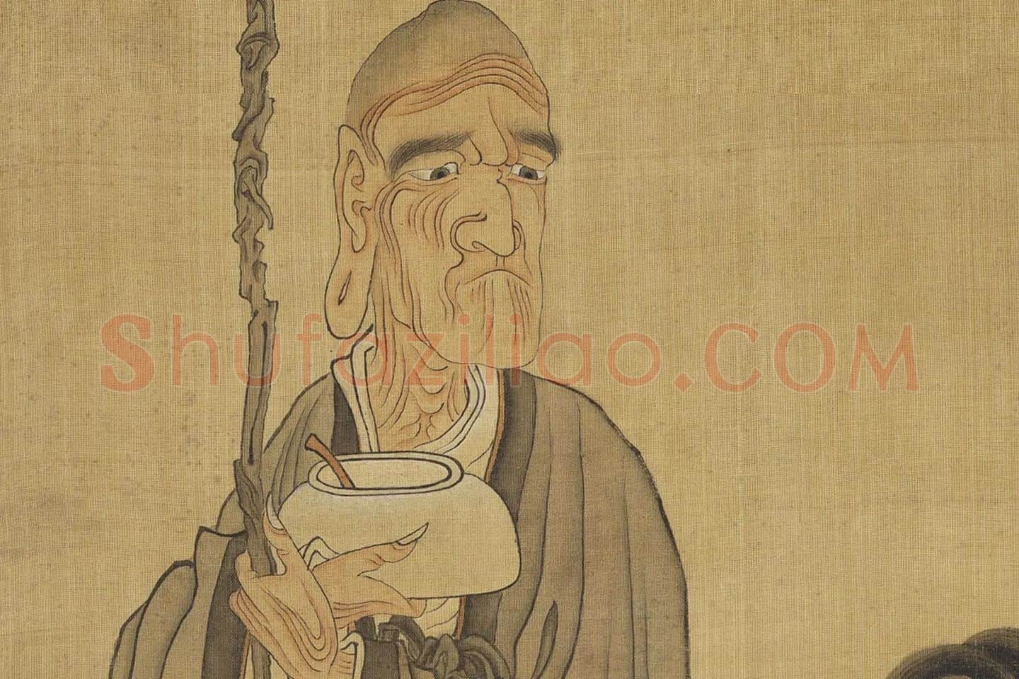 陈洪绶佛道人物《寿星观音图》局部 (2)