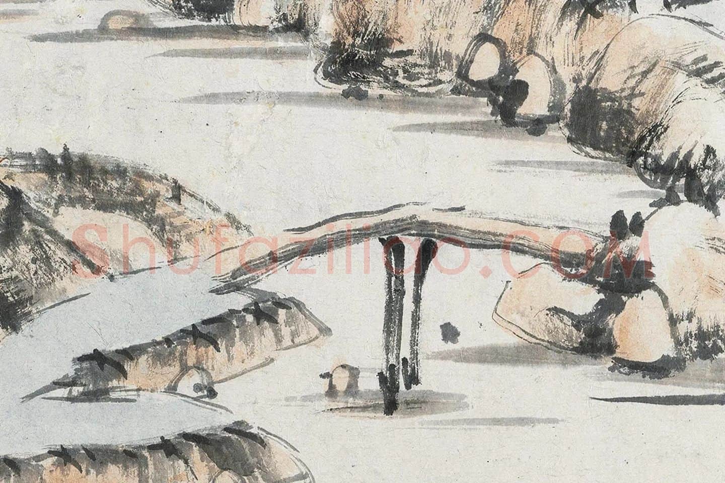 朱耷山水画《长江万里图》局部 (5)