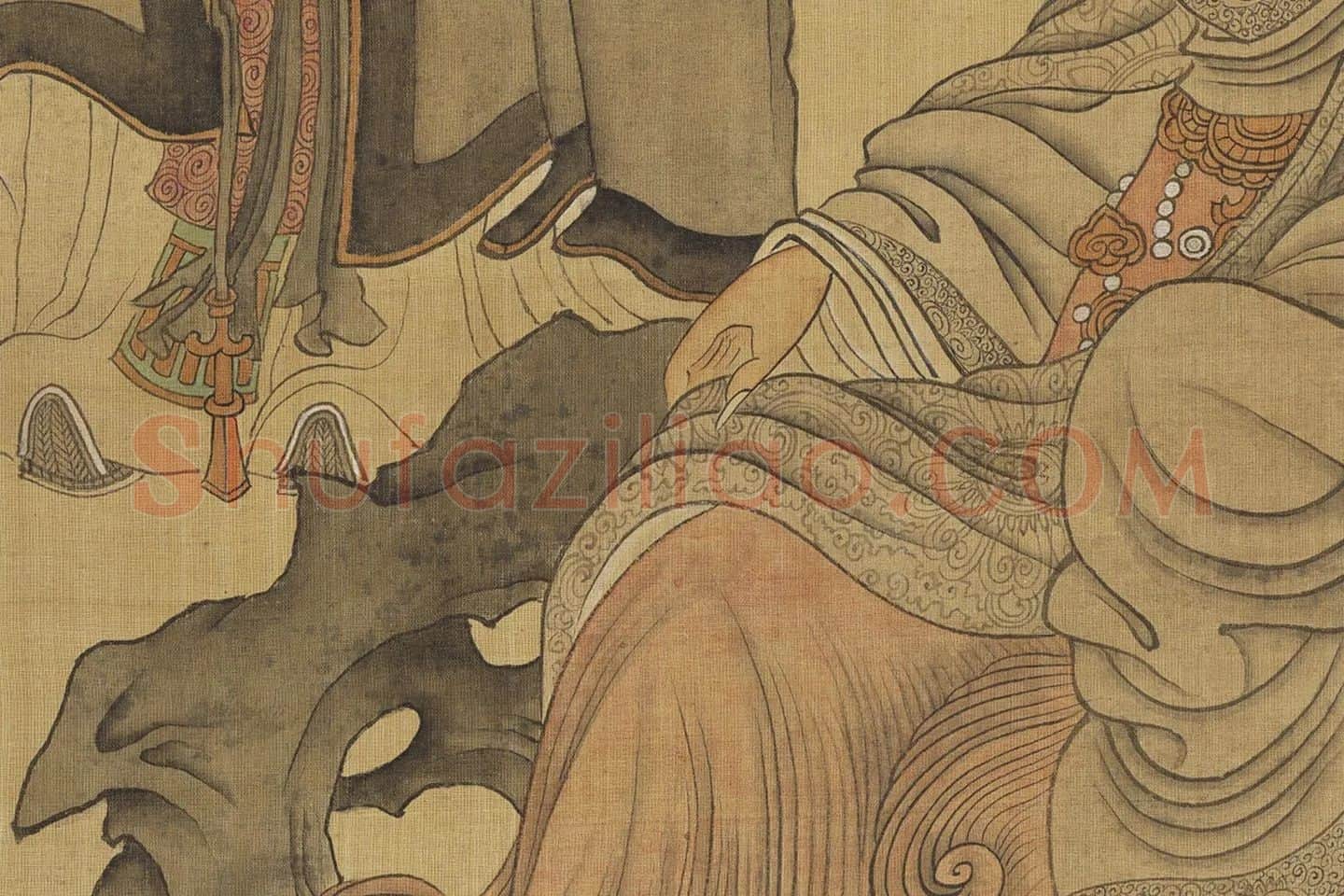 陈洪绶佛道人物《寿星观音图》局部 (3)
