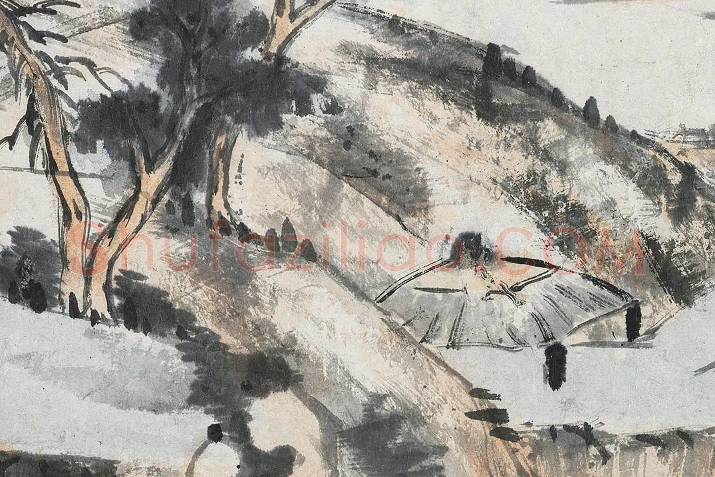 朱耷山水画《长江万里图》局部 (6)