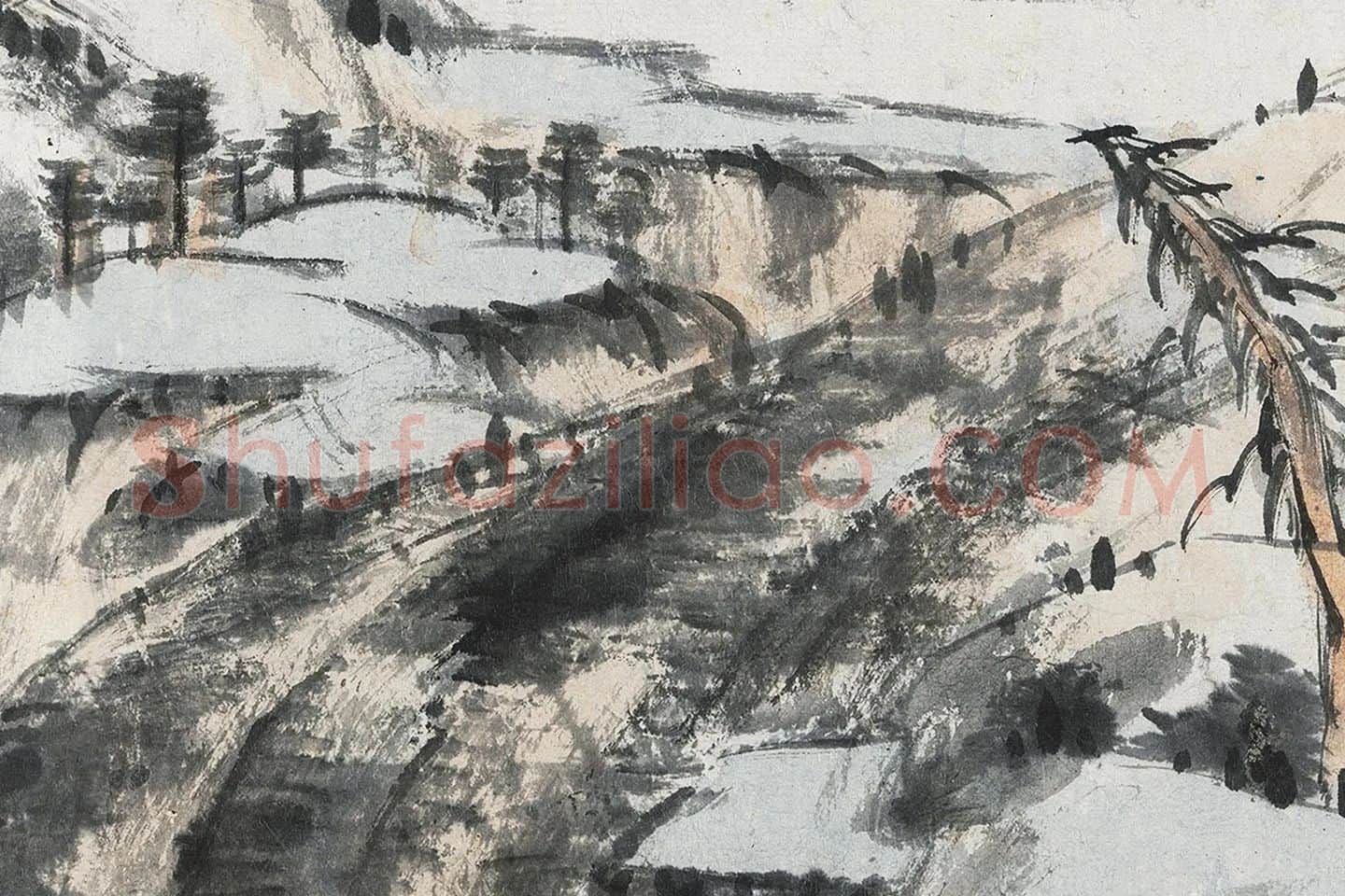 朱耷山水画《长江万里图》局部 (7)