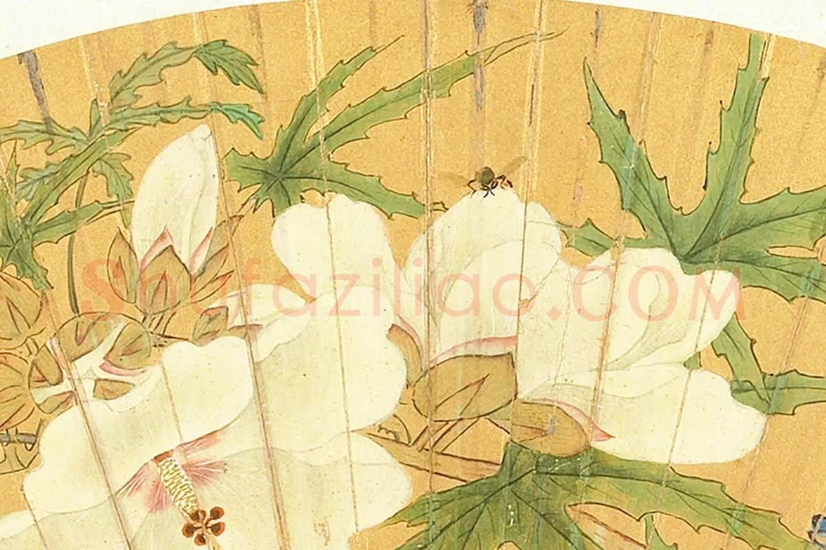 陈洪绶《花卉扇面》 (2)