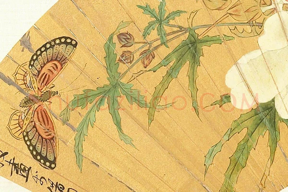 陈洪绶《花卉扇面》 (3)