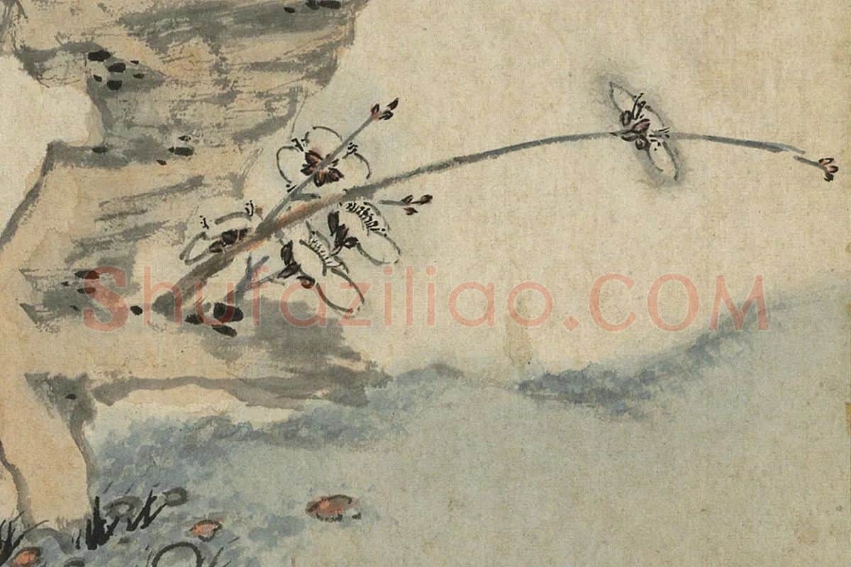 陈洪绶《梅石松鼠图》局部 (2)