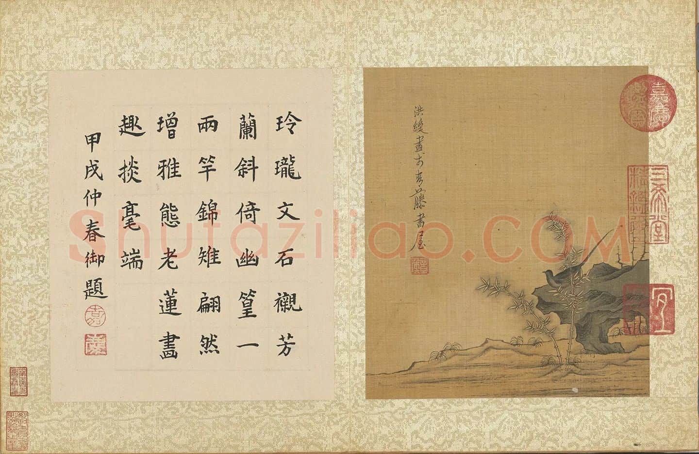 陈洪绶《兰竹文雉图》