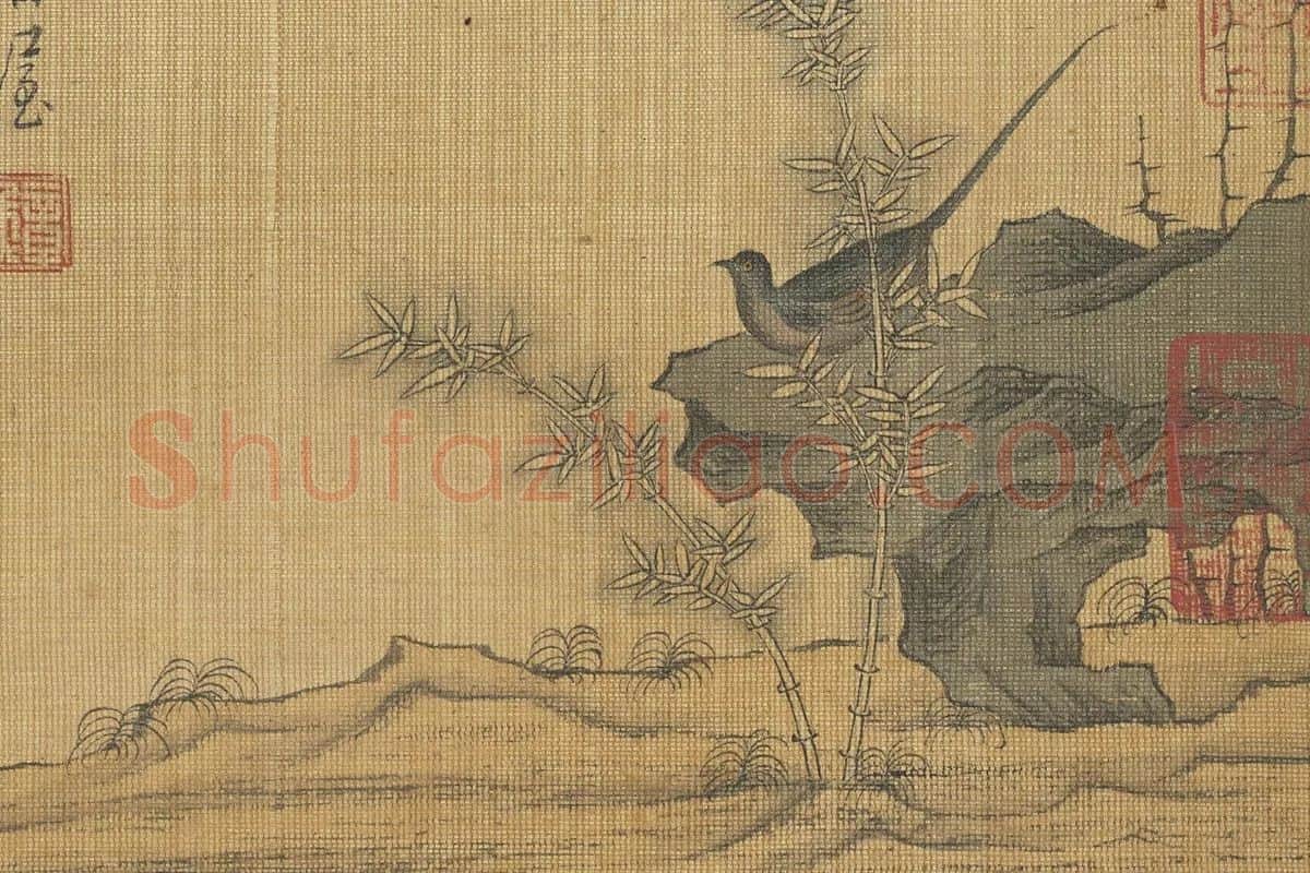 陈洪绶《兰竹文雉图》局部 (1)