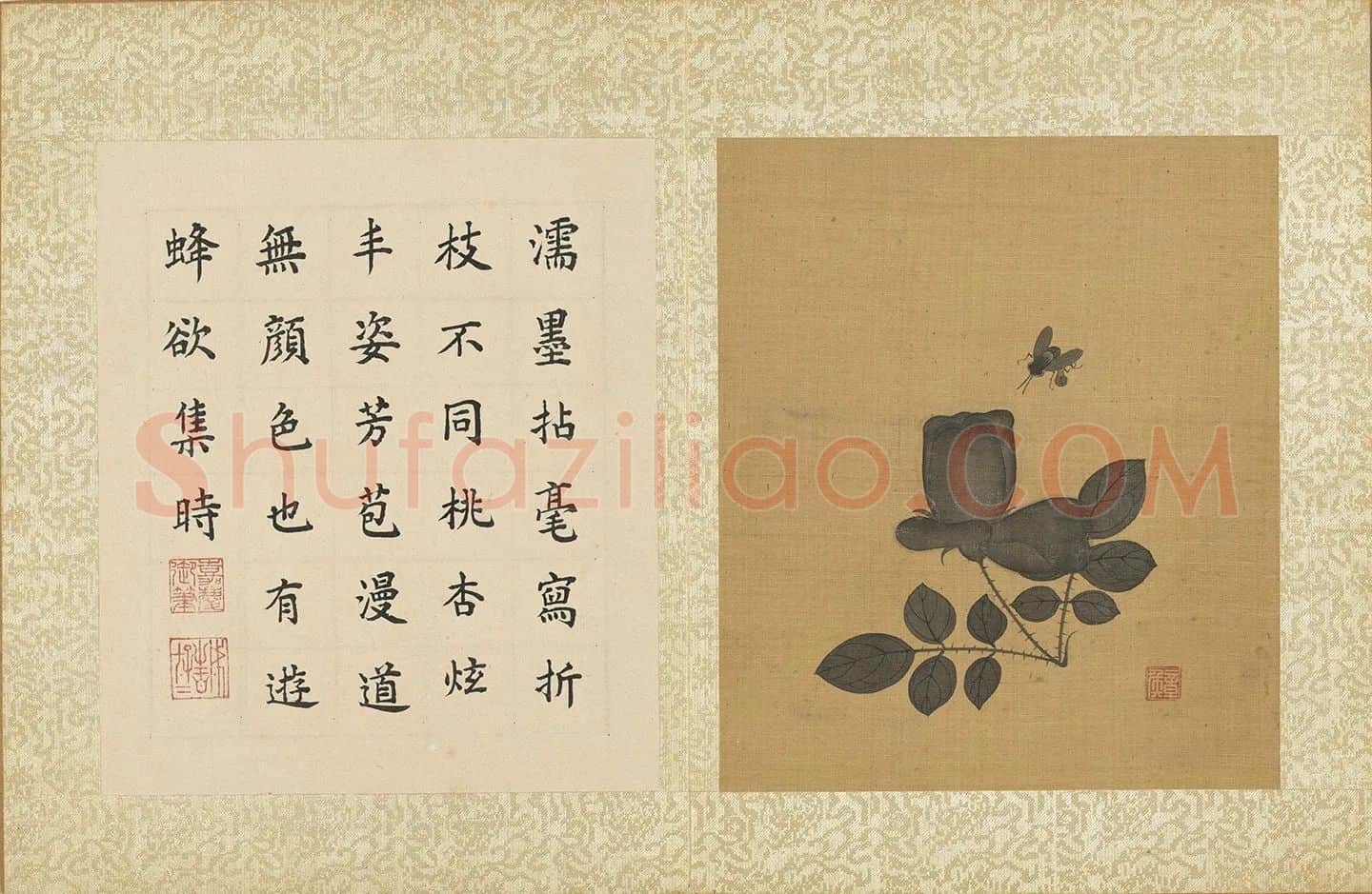 陈洪绶花卉《蔷薇》国画玫瑰花