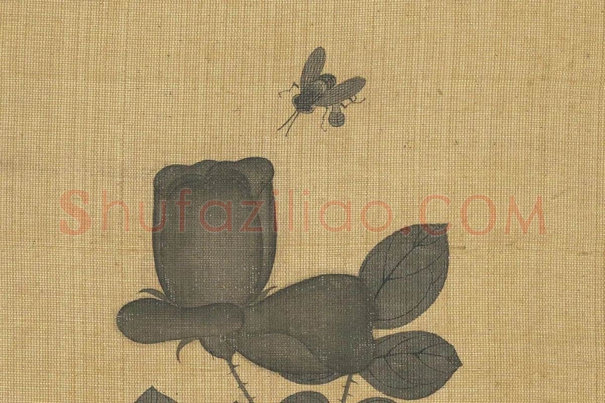 陈洪绶花卉《蔷薇》局部 (1)