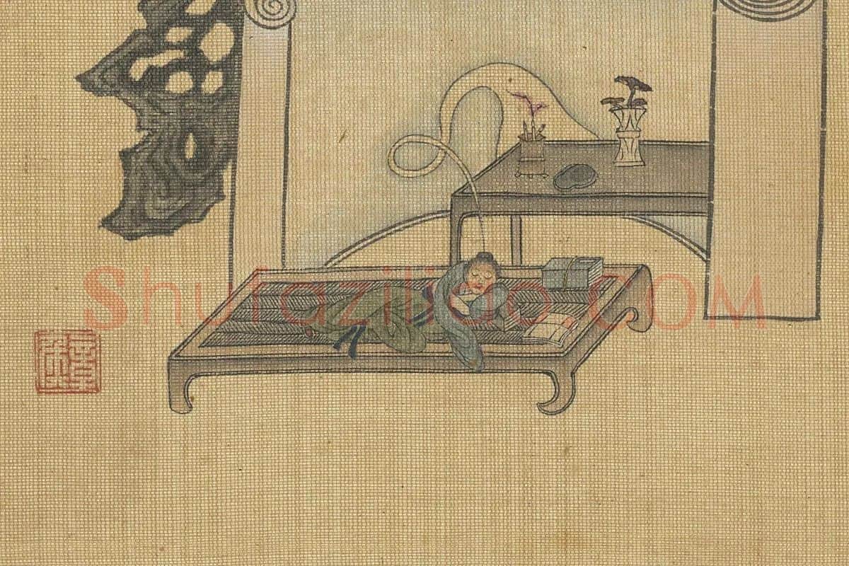 陈洪绶《梦笔生花图》局部 (2)