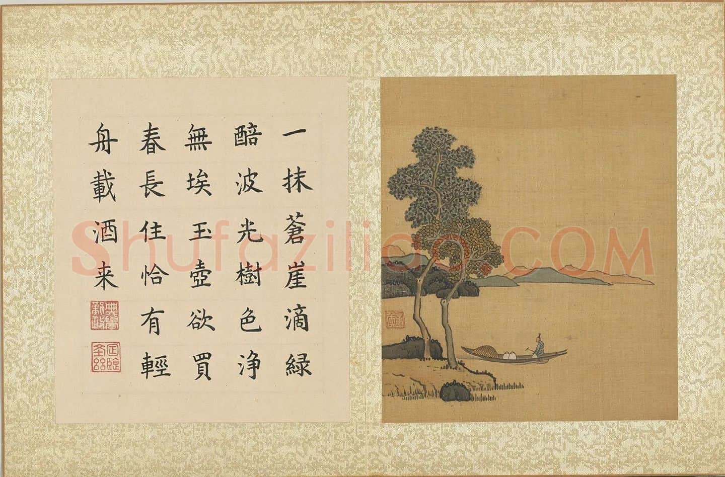 陈洪绶《扁舟载酒图》