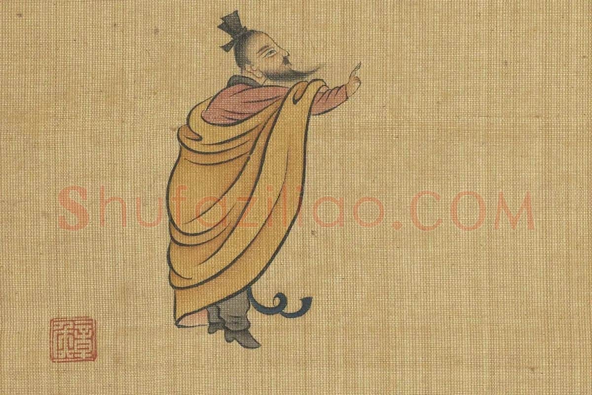 陈洪绶人物画《杂剑仙图》局部