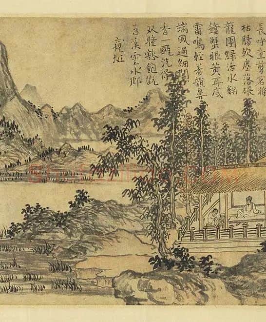 元人山水画集锦卷_09