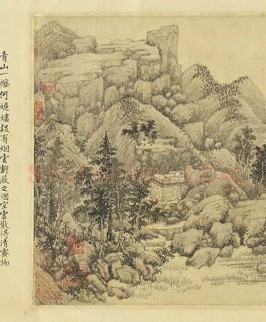 元人山水画集锦卷_11