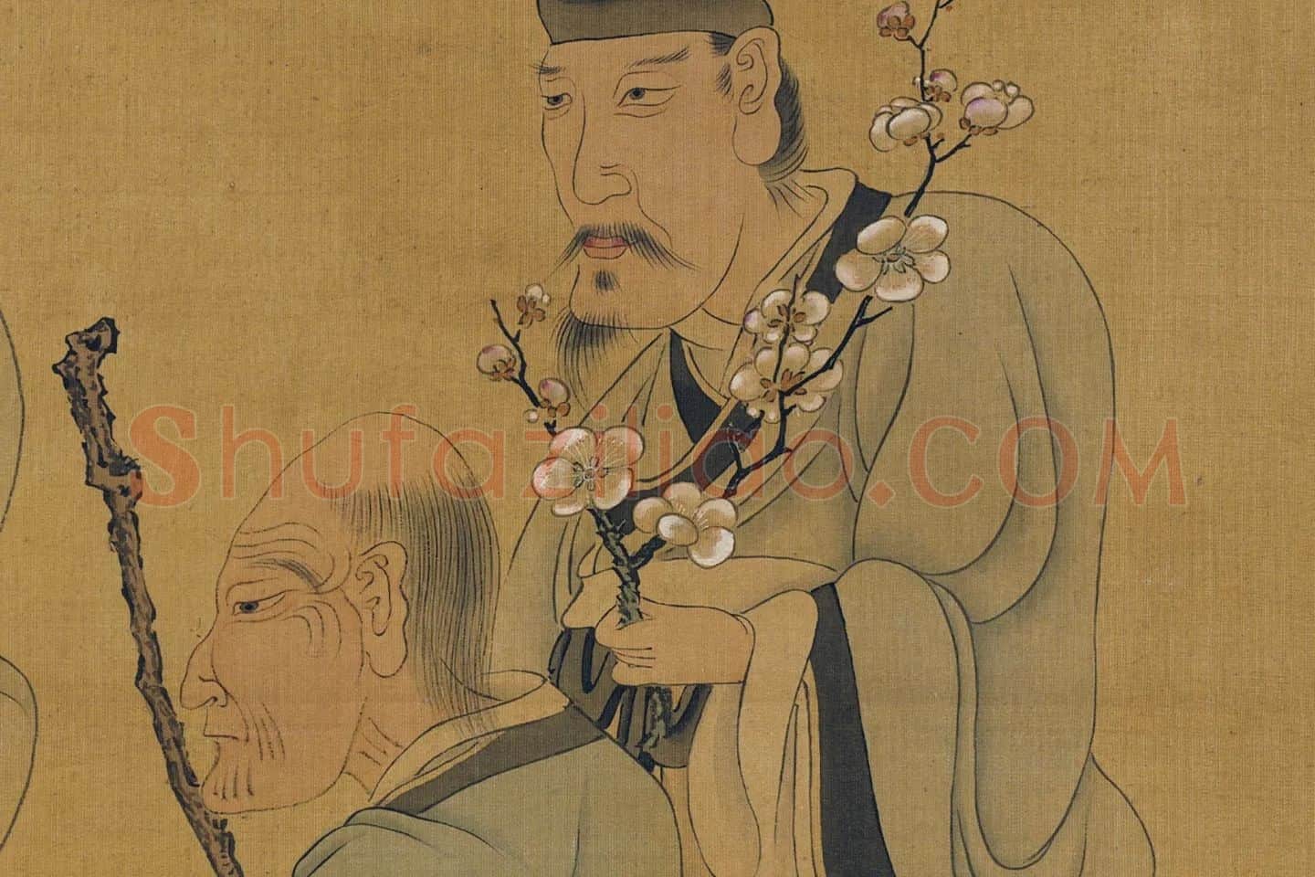 陈洪绶佛道人物画《三星图》局部 (2)