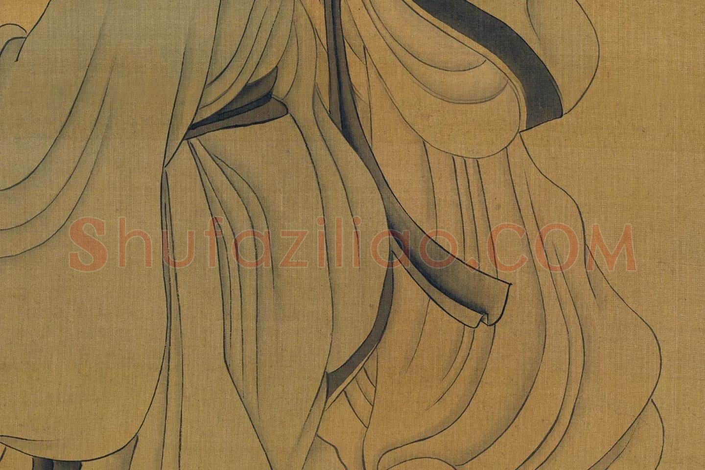 陈洪绶佛道人物画《三星图》局部 (4)