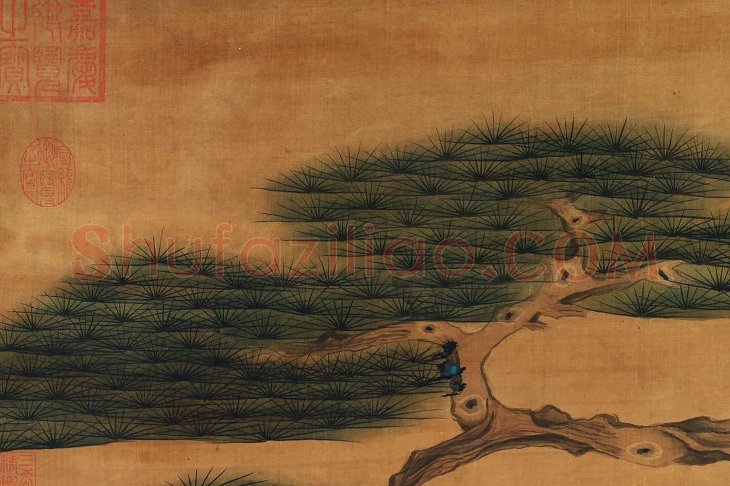 陈洪绶佛道人物画《仙人献寿图》局部 (6)