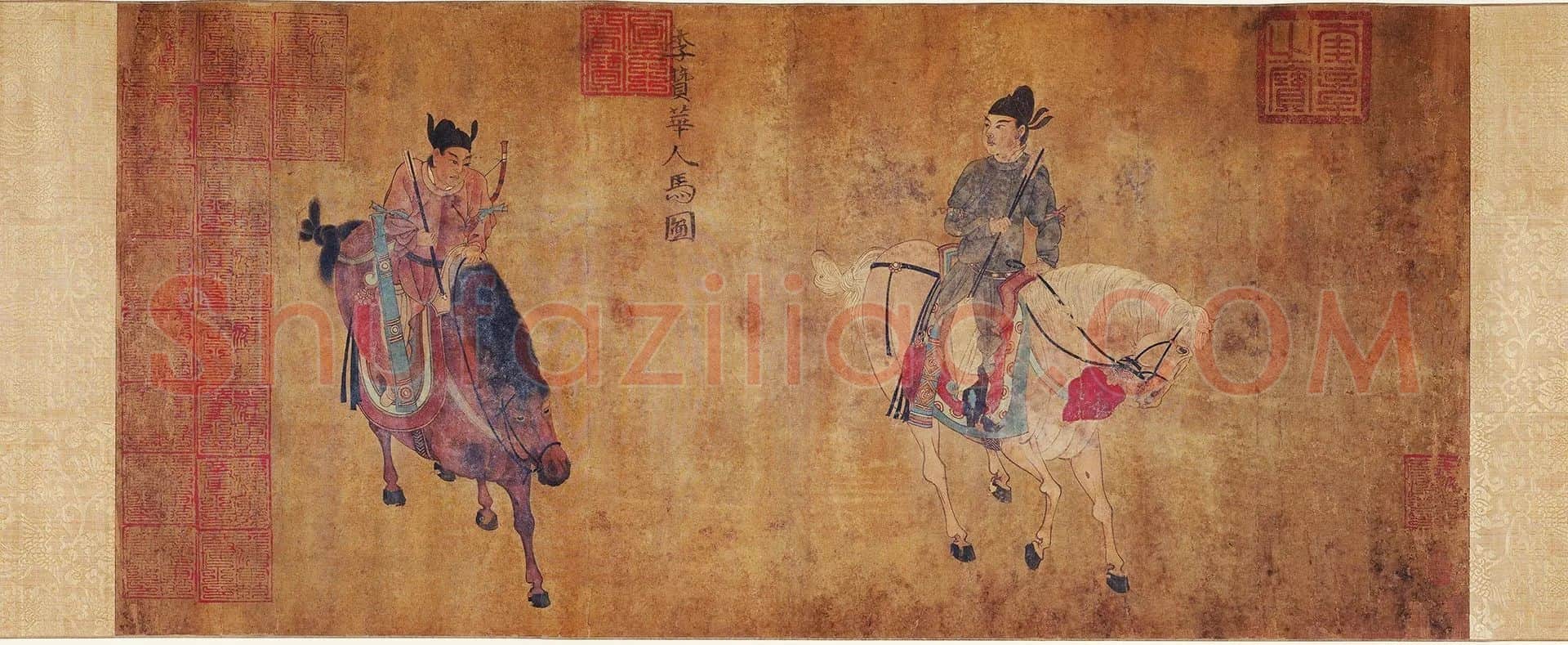 五代李赞华鞍马画《人马图》