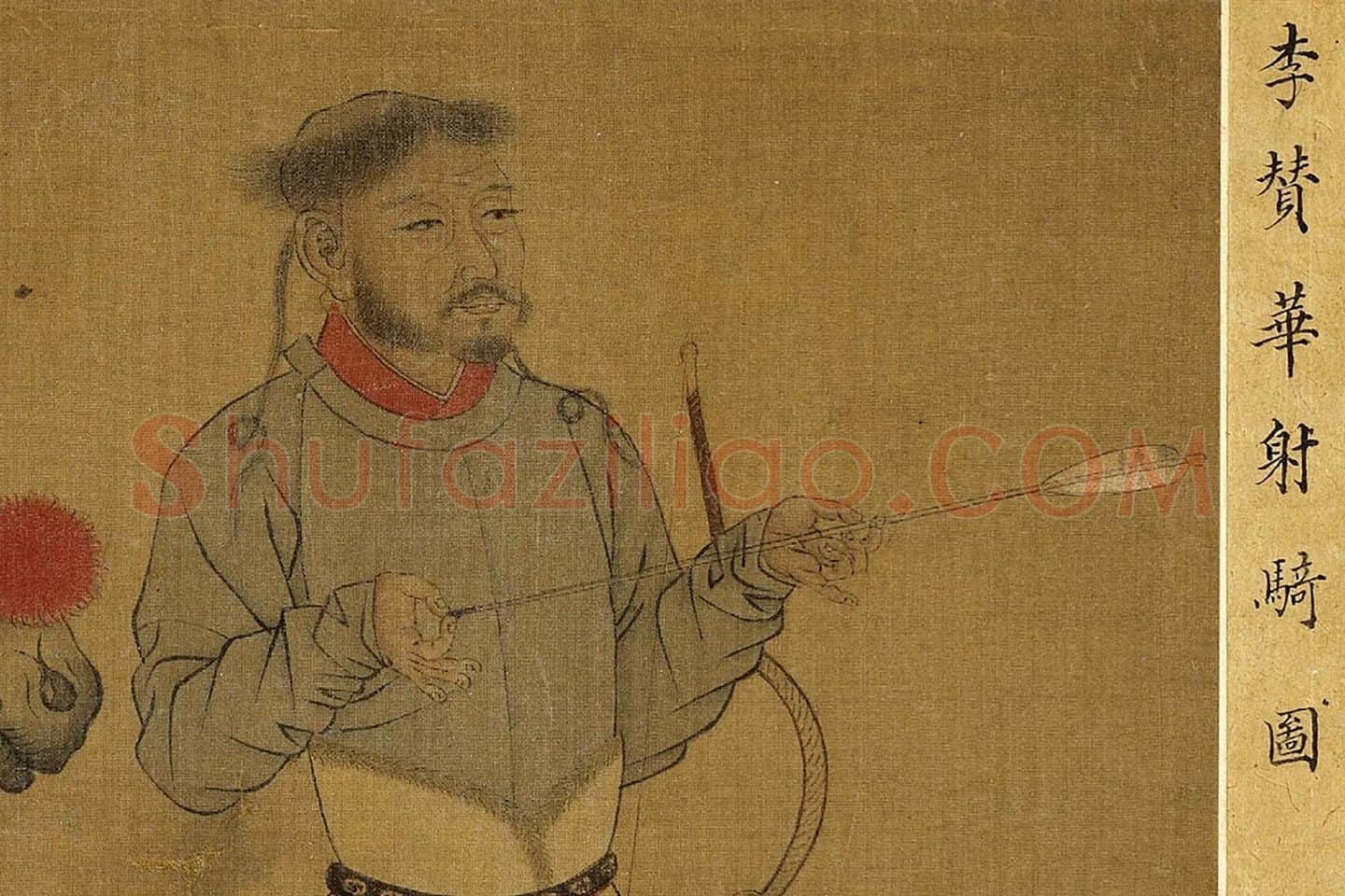 李赞华鞍马画《射骑图》局部 (1)