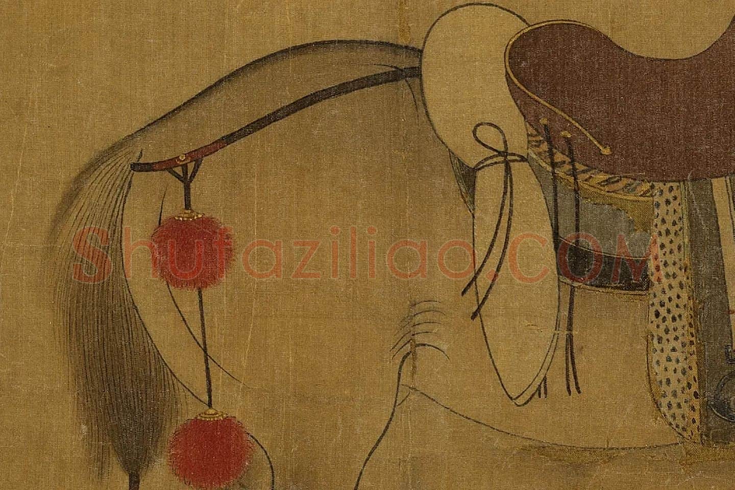 李赞华鞍马画《射骑图》局部 (3)