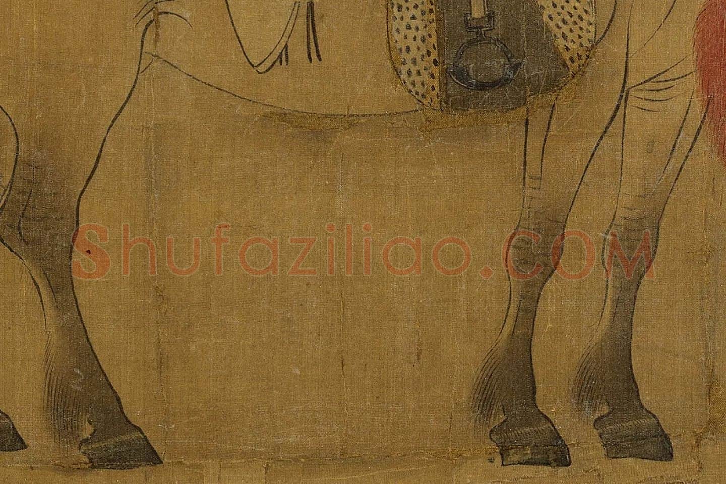 李赞华鞍马画《射骑图》局部 (4)