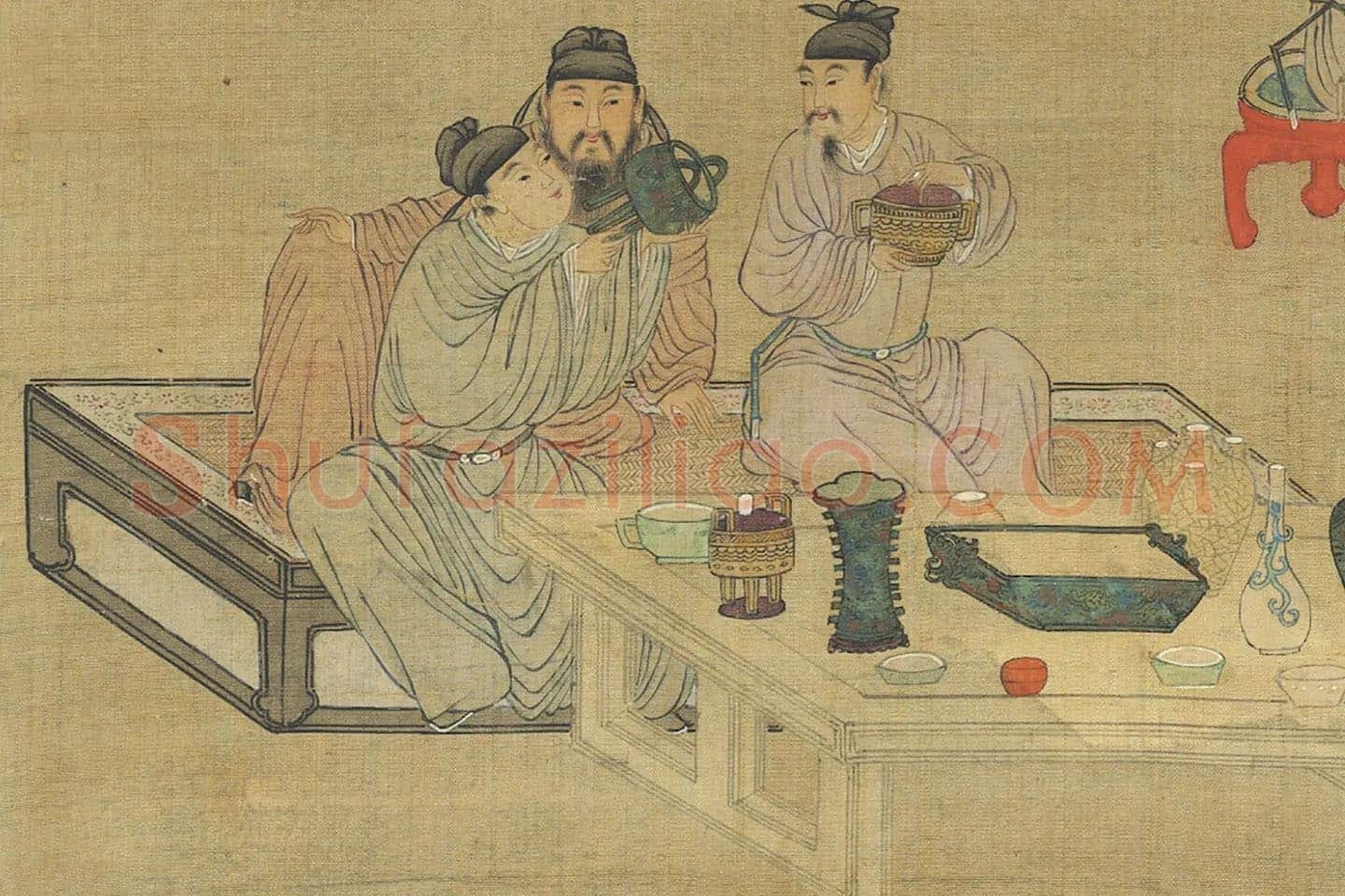 刘松年人物画《博古图》局部 (2)