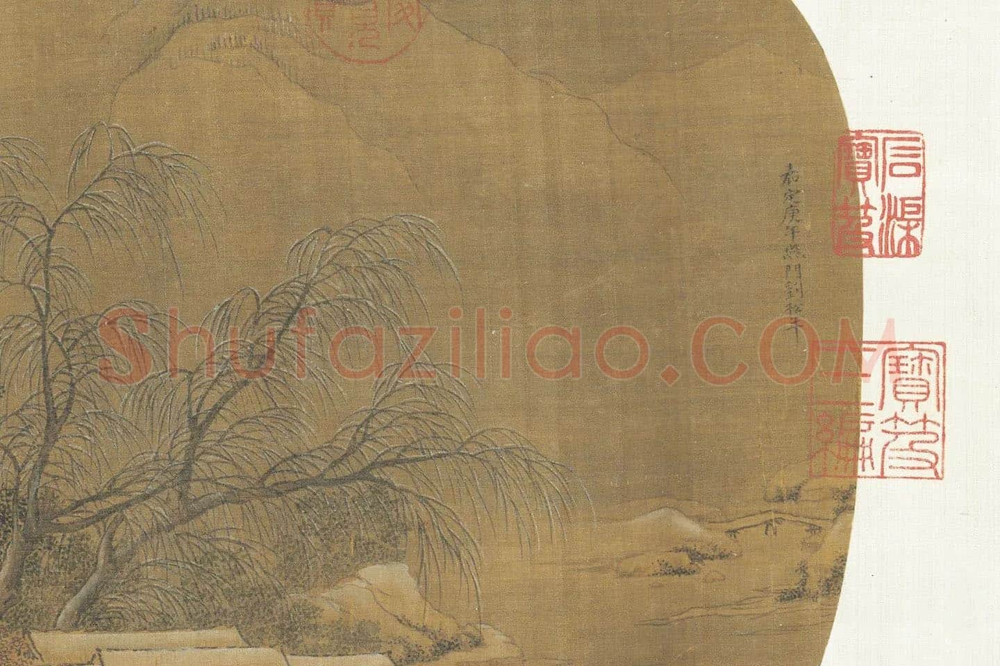 刘松年《柳桥雪阁图》局部 (2)