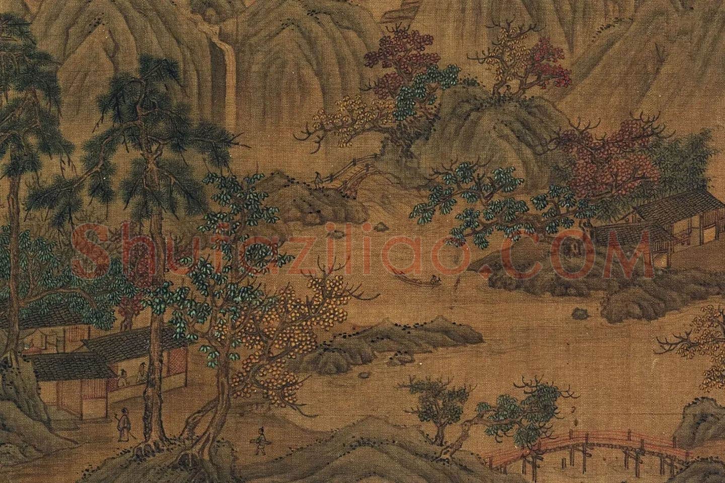 刘松年山水《重山琴墅图》局部 (1)