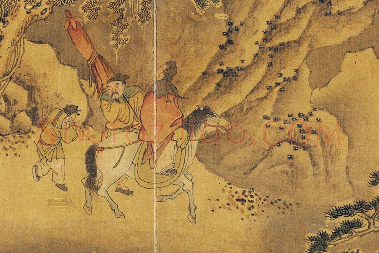 刘松年山水人物《雪山行旅图》局部 (2)