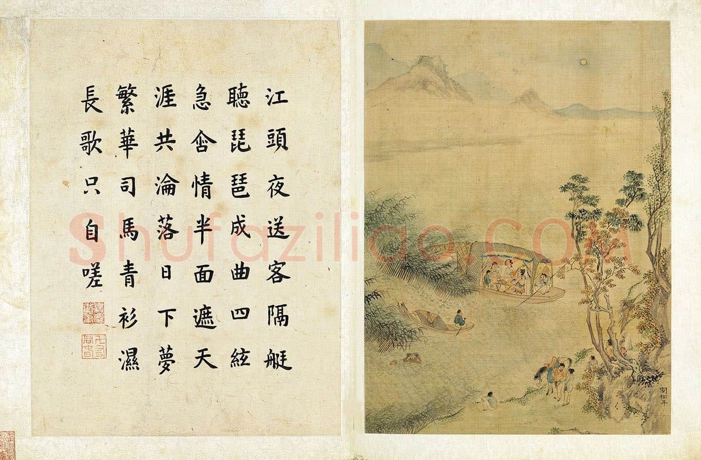 刘松年山水人物《琵琶行故事图》
