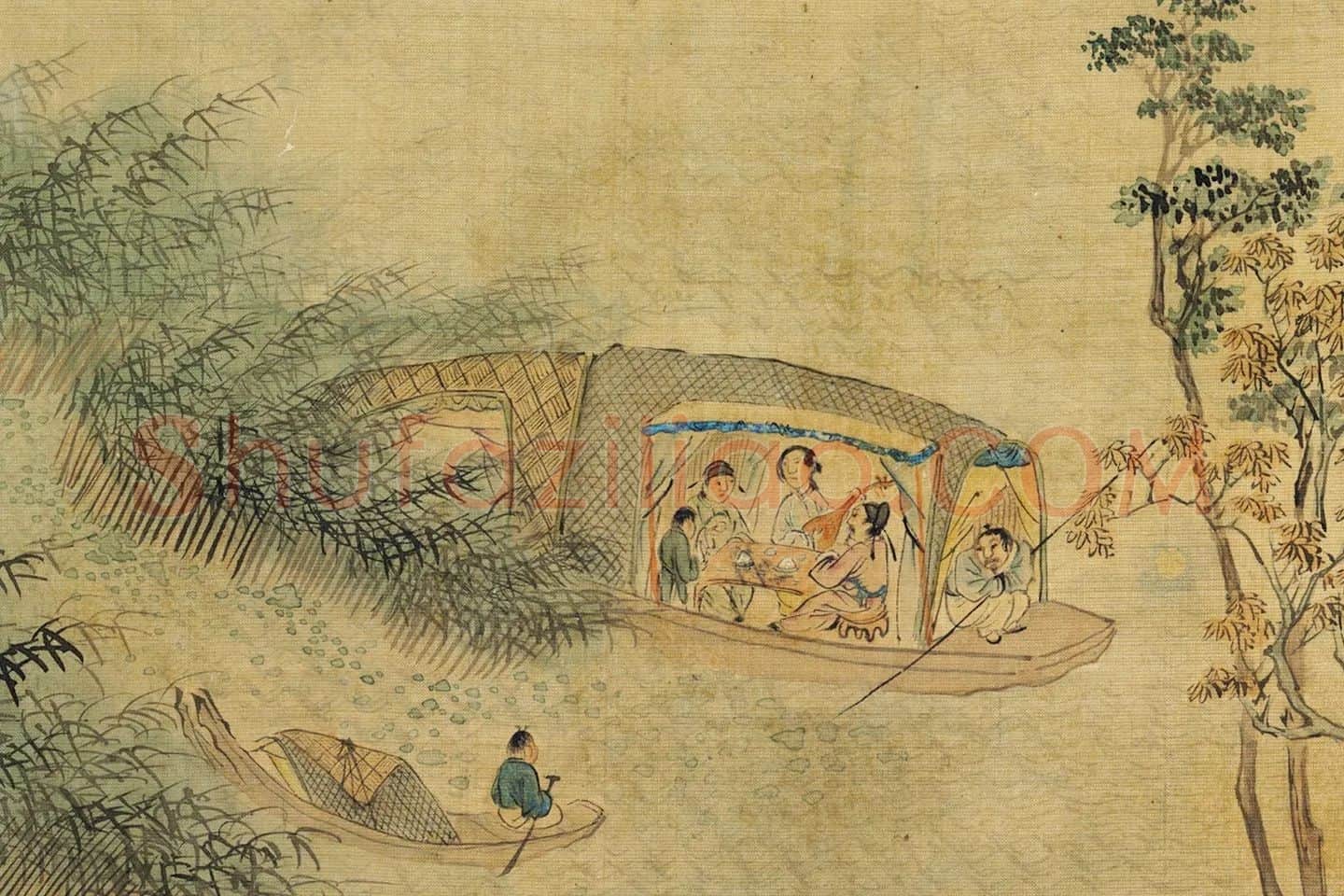 刘松年山水人物《琵琶行故事图》局部 (2)