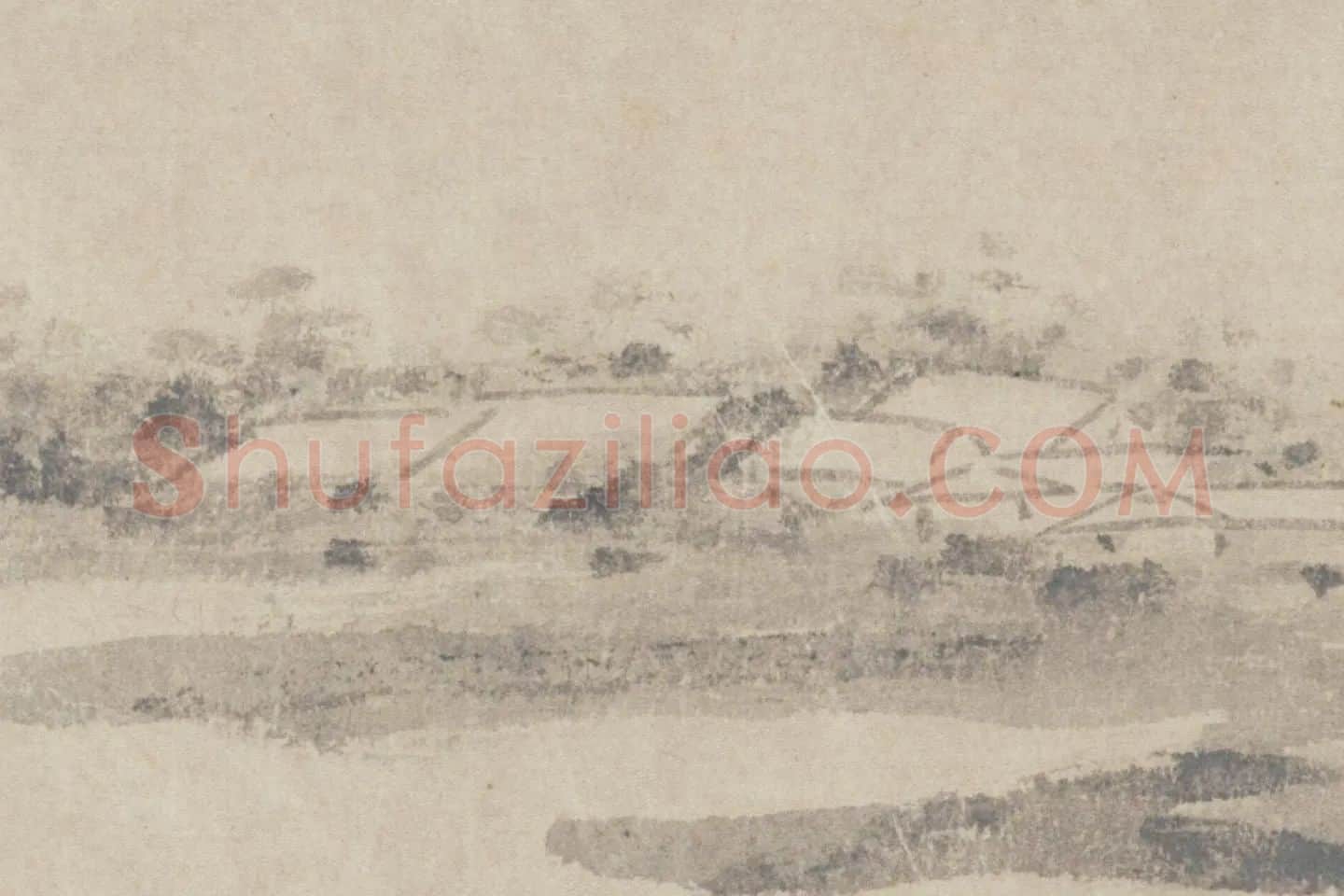 沈周水墨山水《西山雨观图》局部 (4)