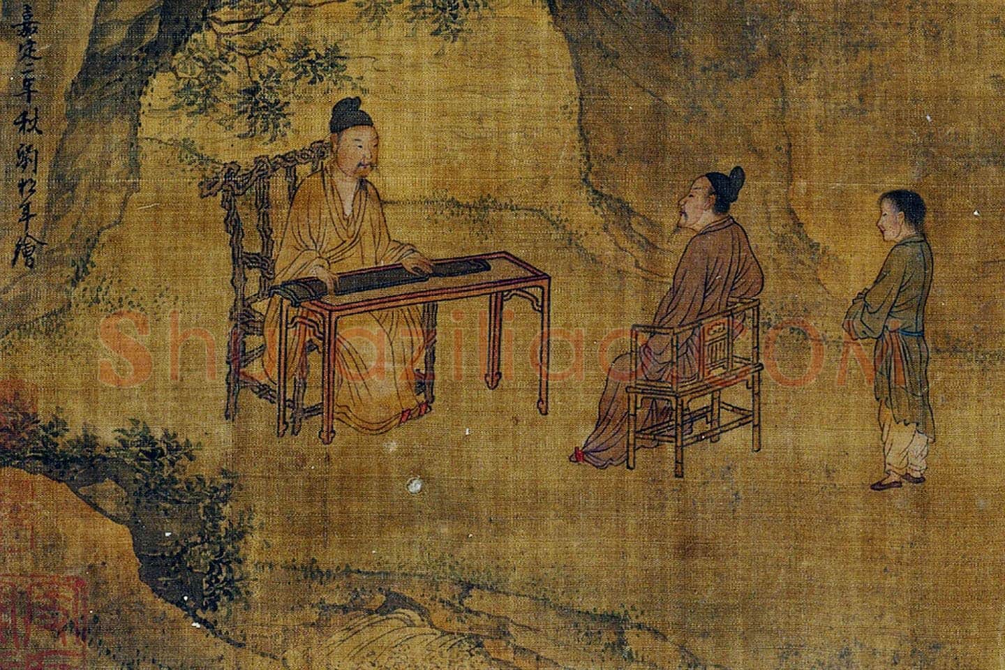 宋刘松年山水人物局部 (1)