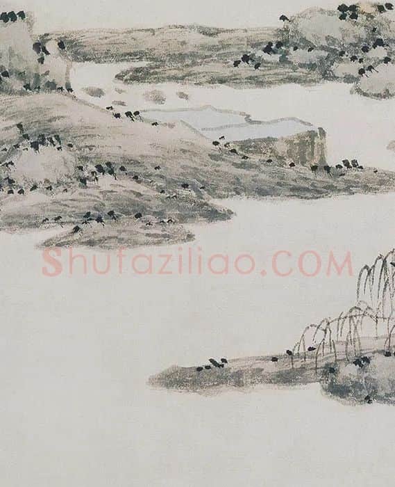 沈周山浅绛水画《青园图》_05