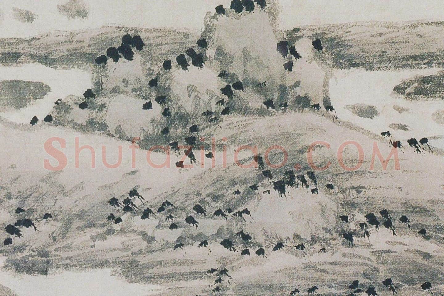 沈周山浅绛水画《青园图》局部 (5)